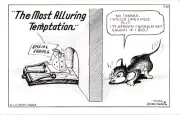 Vintage 1949 Postcard "The Most Alluring Temptation" by L.H. Larsen, Comic Art