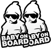 Baby on Board Sticker for Cars (2 PCS) Baby on Board Sign Decal No Need for Suction Cup or Magnets Strong Adhesive/Removable/Reflective/Waterproof