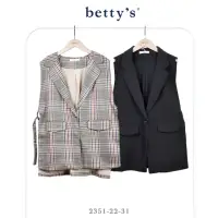 在飛比找momo購物網優惠-【betty’s 貝蒂思】長版側邊綁帶西裝背心(共二色)