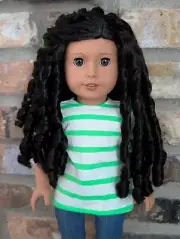 Fioralba Custom American Girl Doll OOAK Black Hair Hazel Eyes Classic Freckles