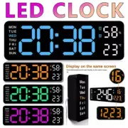 Display Alarm LED Wall Desk Clock Calendar Temperature Large Digital Big Jumbo