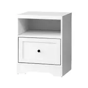Oikiture Bedside Table Drawers Hamptons Furniture White
