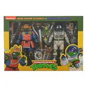 NECA Teenage Mutant Ninja Turtles Cartoon Space Adventure Donatello and Samurai Michelangelo 7 inch Action Figure 2 Pack