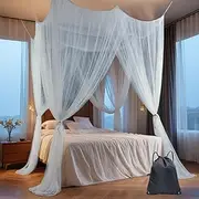 Mosquito Net Bed, 210 x 190 x 240 cm Large Mosquito Net Travel Fly Net Outdoor Mosquito Net for Double Bed and Single Protects Against Mosquitoes