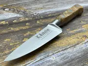 K Sabatier Paring Knife 100mm - CARBON STEEL - OLIVE WOOD HANDLE
