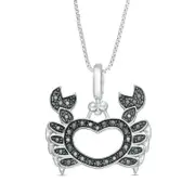 0.25 CT. T.W. Enhanced Black and White Natural Diamond Crab Pendant in Sterling Silver