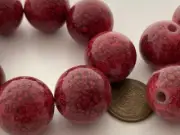 Vintage Large 19mm Mottled Cranberry Lucite Beads 8