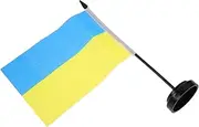 TOGEVAL Ukrainian Flag Pole Ornament Hand Waving Ukrainian Flag for Outdoor Decorations