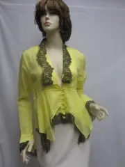 SASS & BIDE Yellow Black Queen of Destiny Cotton Jacket TOP SZ 40 NWT $380