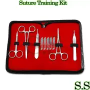 10 Piece Stainless Steel Training Suture Tool Kit Set Scalpel Handle With Blade