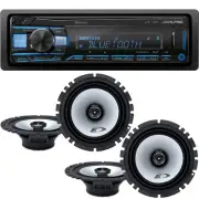 Alpine UTE-73BT Single-DIN Receiver with Bluetooth and (4) 6.5" Coaxial Speakers