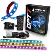 Aura Interior Car Lights with Remote 4pc Single Row RGB (Red, Green, Blue)