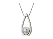 NWT Brighton CHARA ELLIPSE SPIN Silver Ball Teardrop Crystal Long Necklace $98