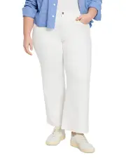 Nic+Zoe Plus Weekend High Rise Ankle Wide Leg Jeans in Paper White