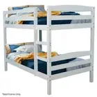 NNEMB Single Bunk Bed Frame, Solid Pine 2-in-1 Modular Design, White