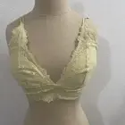 Aerie Sunflower Lace Padded Plunge Bralette Yellow Size XL