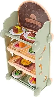 UPKOCH Realistic Miniature Food Storage Self 4 Floors Dollhouse Accessory 1:12 Scale Pretend Play Set Boys and Girls Kitchen Toy Cake Bread Dessert Models