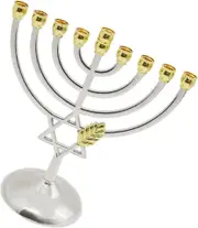 Traditional Classic Hanukkah Menorah 9 Branch Candlestick Candle Holders Metal Craft For New Year Festival Home Decoration As Shown
