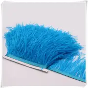 Turquoise Ostrich Feather Trims Fringes Sewn on Feather 1 Yard