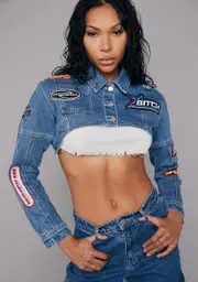[Poster Grl] Earn My Stripes Denim Jacket