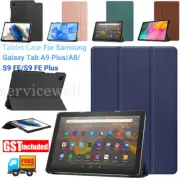 Classic Leather Stand Smart Case Cover For Samsung Galaxy Tab A9 + A8 S9 FE +