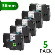 5PK Fits Brother P-Touch PT-P900W TZ-261 TZe-261 Black on White Label Tape 36mm