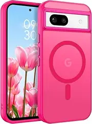 [YINLAI] for Google Pixel 8a Magnetic Case [Compatible with Magsafe] Support Wireless Charging Slim Full Shockproof Case for Google Pixel 8a, Hot Pink