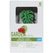 Metal Leaf String Lights LED Battery Operated 1 set with 10 lights Garden Party