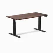 Desky Dual American Rustic Pine Softwood Sit Stand Desk 1500x750mm Matte Black Frame Leg