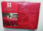 NEW NIP Damask Tablecloth Essential Home Red Rectangle 52 X 70 inches
