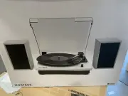 Victrola Montauk Bluetooth Record Player with 3 speed Turntable & Bookshelf Spkr