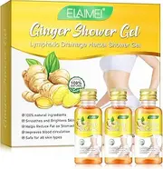 Ginger Shower Gel, Lymphatic Drainage Herbal Shower Gel, Organic Shower Gel (3 x 30 ml)