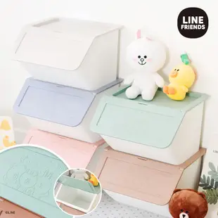 LINE FRIENDS 上掀式浮雕收納箱35L 3入組 置物箱 整理箱 收納盒 熊大 兔兔 莎莉【5ip8】