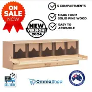 Chicken Nesting Box With 5 Compartments Wooden Hen Egg Laying Nest Pine Wood