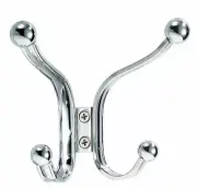 5.5 in. L Chrome Robe - Coat - Hat Small and Medium York Lyra Quad Hook