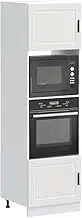 Porto White Engineered Wood Oven Cabinets, 2 pcs, Adjustable Feet, Ample Storage for Kitchen Pantry Solutions