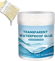 Waterproof Sealant | 300g Transparent Anti-Leakage Agent | Super Strong, Water-Based Clear Sealant with Gloves Brush for Walls, Bathroom, Garden, Roofs, Outdoor