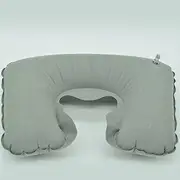 [Generic] Inflatable U Shaped Car Flight Travel Nap Head Rest Air Cushion Neck Pillow New (Grey)