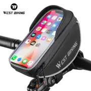 WEST BIKING Reflective Bicycle Handlebar Bag 6.8 Inch Touch Screen Phone Bag