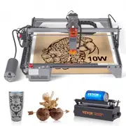 VEVOR Laser Engraver, 10W Output Laser Engraving Machine, 15.7" x 15.7" Large Working Area, 10000mm/min Movement Speed, Compressed Spot with Rotary Ro