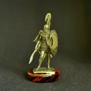 Art Deco Solid Bronze Ancient Greek Warrior Thespian Hoplite Statuette Figurine