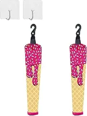 Ice Cream Protective Baseball Bat Handle Cover,with Hook Removable Zipper for Grip Replacement Bat Grip Wrap Vehicle Protector Baseball Accessories