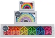 Dena 3 Pack Teether Stacking Free Play Preschool Baby Toy Activity - Neon Pastel