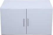 [Priceworth] Redfern Wardrobe Topper Cabinets 800mm, Can Be Placed On a Cupboard, Wardrobe, Or Chest of Drawers for Extra Storage, Durable Built, Clean Lines, Sleek Design 45 H x 80 W x 50 D CM, White