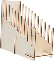 VINTORKY Wooden Business Card Display Stand Elegant Desktop Organizer for Retail Counters Home Offices and Office Supplies Easy Assembly Sophisticated Design Inviting Wood Texture