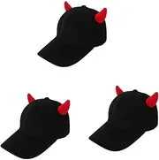 [WRITWAA] Demon Horn Ear Hat Cute Cognitive Ladybug Wind up Hats for Men Sports Baseball Cap Mens Hats Sleeping Hat Men Head Caps for Men Running Hat Mens Family Hats Cotton Polyester