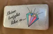 WALLET SHINE BRIGHT LIKE A DIAMOND CLUTCH 7” SHIMMERING SILVER SUPER CUTE!!
