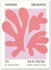 Abstract Matisse Pink Red Cutouts Poster Matisse Wall Art Matisse Prints Matisse Canvas Painting Matisse Picture For Home Decor 40x60cmNo Frame