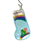Vintage Care Bears Christmas Stocking New Old Stock Riding Rainbow Sled Snow