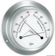 BARIGO Sky Series Thermometer Hygrometer Satin SS white dial 110x32mm